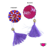 Red & Purple Beaded Pasties with Detachable Tassels / Burlesque Nipple Covers / Fancy Decorative Nipple Pasties #30313