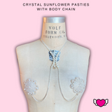 Sunflower Crystal Pasties with Detachable Body Chain #30036