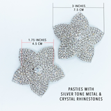 Silver Flower Crystal Pasties #30317